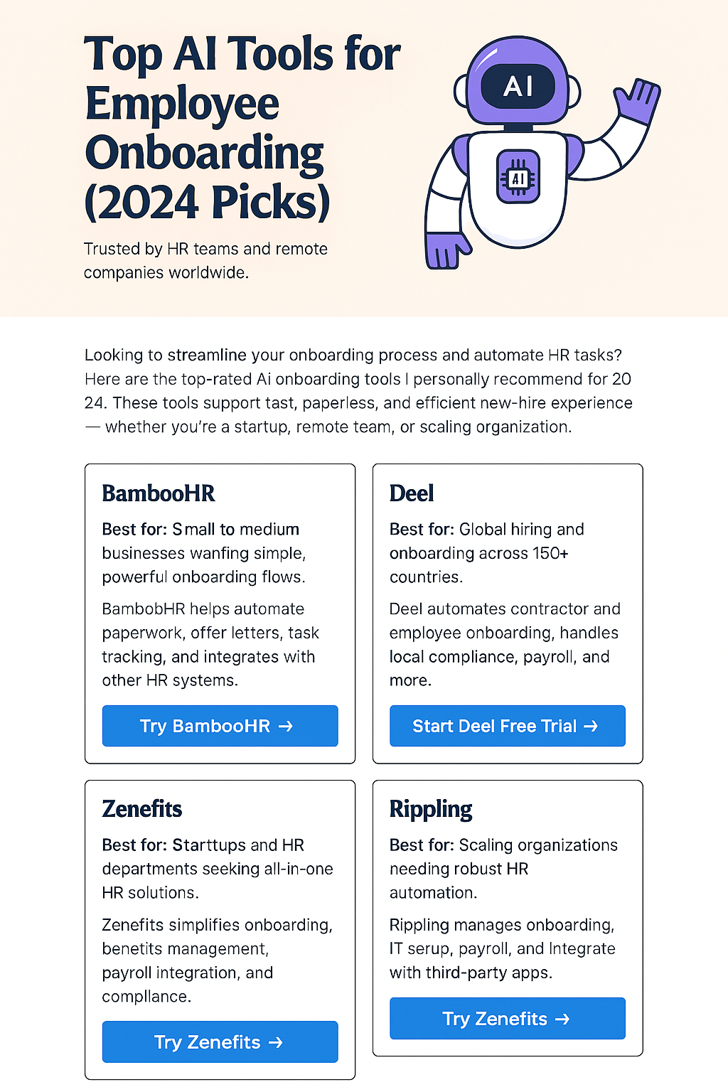 Top AI Tools for Employee Onboarding in 2024